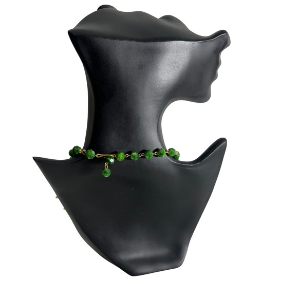 Vintage Green Hues Choker Necklace Earrings Set - Picture 3 of 10